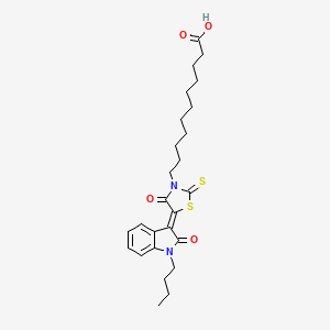 11-[(5Z)-5-(1-butyl-2-oxo-1,2-dihydro-3H-indol-3-ylidene)-4-oxo-2-thioxo-1,3-thiazolidin-3-yl]undecanoic acid