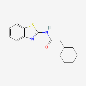 molecular formula C15H18N2OS B1196992 N-(1,3-benzothiazol-2-yl)-2-cyclohexylacetamide 