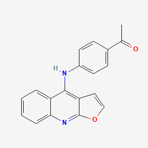 molecular formula C19H14N2O2 B1196993 1-[4-(Furo[2,3-b]quinolin-4-ylamino)phenyl]ethanone CAS No. 479077-76-4