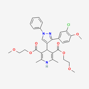 Bis(2-methoxyethyl) 4-[3-(3-chloro-4-methoxyphenyl)-1-phenyl-1H-pyrazol-4-YL]-2,6-dimethyl-1,4-dihydro-3,5-pyridinedicarboxylate