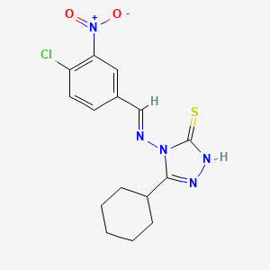 molecular formula C15H16ClN5O2S B11969937 4-{[(E)-(4-chloro-3-nitrophenyl)methylidene]amino}-5-cyclohexyl-4H-1,2,4-triazole-3-thiol 