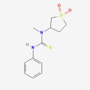 molecular formula C12H16N2O2S2 B11969945 N-(1,1-dioxidotetrahydro-3-thienyl)-N-methyl-N'-phenylthiourea 