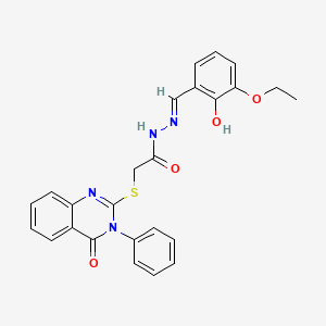 N'-[(E)-(3-ethoxy-2-hydroxyphenyl)methylidene]-2-[(4-oxo-3-phenyl-3,4-dihydro-2-quinazolinyl)thio]acetohydrazide