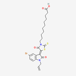 11-[(5Z)-5-(1-Allyl-5-bromo-2-oxo-1,2-dihydro-3H-indol-3-ylidene)-4-oxo-2-thioxo-1,3-thiazolidin-3-YL]undecanoic acid