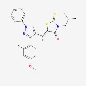 molecular formula C26H27N3O2S2 B11970016 (5Z)-5-{[3-(4-ethoxy-2-methylphenyl)-1-phenyl-1H-pyrazol-4-yl]methylene}-3-isobutyl-2-thioxo-1,3-thiazolidin-4-one 