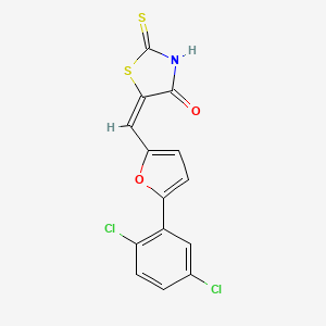 (5E)-5-[[5-(2,5-dichlorophenyl)-2-furyl]methylene]-2-thioxo-thiazolidin-4-one