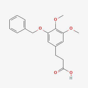 molecular formula C18H20O5 B11970104 Benzenepropanoic acid, 3,4-dimethoxy-5-(phenylmethoxy)- CAS No. 89356-57-0