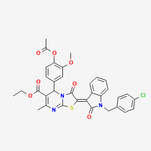 ethyl (2Z)-5-[4-(acetyloxy)-3-methoxyphenyl]-2-[1-(4-chlorobenzyl)-2-oxo-1,2-dihydro-3H-indol-3-ylidene]-7-methyl-3-oxo-2,3-dihydro-5H-[1,3]thiazolo[3,2-a]pyrimidine-6-carboxylate