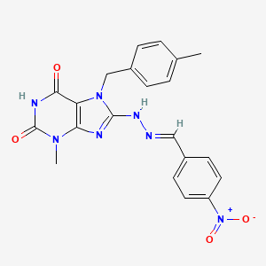 3-methyl-7-(4-methylbenzyl)-8-[(2E)-2-(4-nitrobenzylidene)hydrazinyl]-3,7-dihydro-1H-purine-2,6-dione