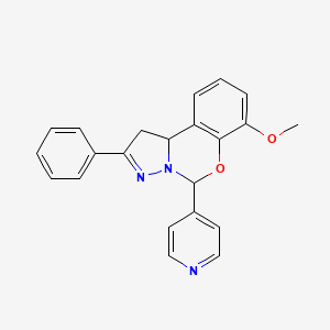 molecular formula C22H19N3O2 B11970136 7-Methoxy-2-phenyl-5-(4-pyridinyl)-1,10b-dihydropyrazolo[1,5-c][1,3]benzoxazine 