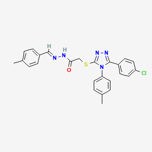 2-{[5-(4-chlorophenyl)-4-(4-methylphenyl)-4H-1,2,4-triazol-3-yl]sulfanyl}-N'-[(E)-(4-methylphenyl)methylidene]acetohydrazide