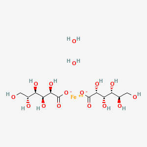 molecular formula C12H22FeO14·2H2O<br>C12H26FeO16 B1197025 葡萄糖酸亚铁 CAS No. 6047-12-7