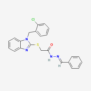 2-{[1-(2-chlorobenzyl)-1H-benzimidazol-2-yl]sulfanyl}-N'-[(E)-phenylmethylidene]acetohydrazide