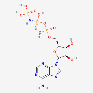 molecular formula C10H17N6O12P3 B1197032 Phosphoaminophosphonic acid-adenylate ester CAS No. 25612-73-1