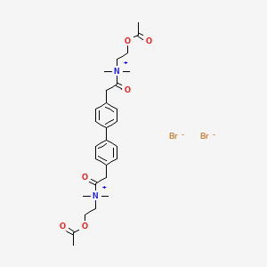 molecular formula C28H38Br2N2O6 B1197035 Acetylseco hemicholinium-3-bromide CAS No. 40374-51-4