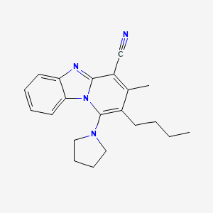 2-Butyl-3-methyl-1-(pyrrolidin-1-yl)pyrido[1,2-a]benzimidazole-4-carbonitrile