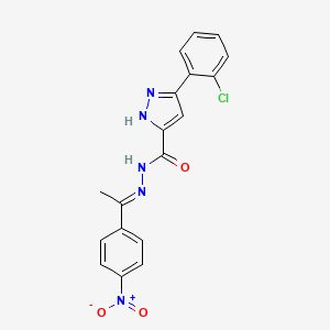 3-(2-chlorophenyl)-N'-[(E)-1-(4-nitrophenyl)ethylidene]-1H-pyrazole-5-carbohydrazide