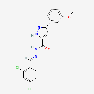 molecular formula C18H14Cl2N4O2 B11970664 N'-(2,4-Dichlorobenzylidene)-3-(3-methoxyphenyl)-1H-pyrazole-5-carbohydrazide 