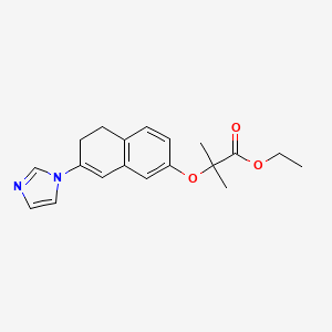 molecular formula C19H22N2O3 B1197069 Ethyl 2-((5,6-dihydro-7-(1H-imidazol-1-yl)-2-naphthalenyl)oxy)-2-methylpropanoate CAS No. 89781-84-0