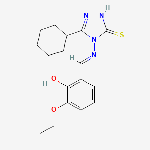 molecular formula C17H22N4O2S B11970718 2-{(E)-[(3-cyclohexyl-5-mercapto-4H-1,2,4-triazol-4-yl)imino]methyl}-6-ethoxyphenol 