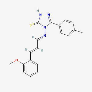 4-{[(1E,2E)-3-(2-methoxyphenyl)prop-2-en-1-ylidene]amino}-5-(4-methylphenyl)-2,4-dihydro-3H-1,2,4-triazole-3-thione