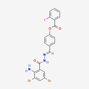 4-(2-(2-Amino-3,5-dibromobenzoyl)carbohydrazonoyl)phenyl 2-iodobenzoate