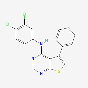 molecular formula C18H11Cl2N3S B11970806 N-(3,4-dichlorophenyl)-5-phenylthieno[2,3-d]pyrimidin-4-amine 