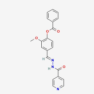 2-methoxy-4-{(E)-[2-(pyridin-4-ylcarbonyl)hydrazinylidene]methyl}phenyl benzoate