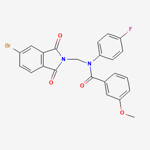 molecular formula C23H16BrFN2O4 B11970821 N-[(5-bromo-1,3-dioxo-1,3-dihydro-2H-isoindol-2-yl)methyl]-N-(4-fluorophenyl)-3-methoxybenzamide 