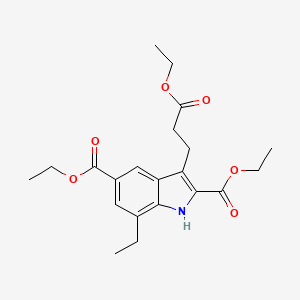 molecular formula C21H27NO6 B11970834 diethyl 3-(3-ethoxy-3-oxopropyl)-7-ethyl-1H-indole-2,5-dicarboxylate CAS No. 34934-81-1