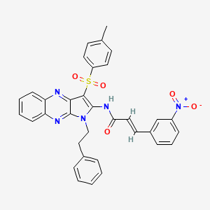 (2E)-N-[3-[(4-Methylphenyl)sulfonyl]-1-(2-phenylethyl)-1H-pyrrolo[2,3-B]quinoxalin-2-YL]-3-(3-nitrophenyl)-2-propenamide