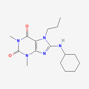 8-(cyclohexylamino)-1,3-dimethyl-7-propyl-3,7-dihydro-1H-purine-2,6-dione