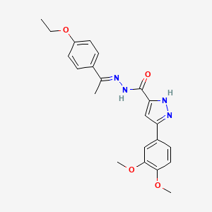 molecular formula C22H24N4O4 B11970874 5-(3,4-dimethoxyphenyl)-N'-[(1E)-1-(4-ethoxyphenyl)ethylidene]-1H-pyrazole-3-carbohydrazide 