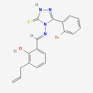 2-allyl-6-((E)-{[3-(2-bromophenyl)-5-mercapto-4H-1,2,4-triazol-4-yl]imino}methyl)phenol