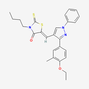 (5Z)-3-Butyl-5-{[3-(4-ethoxy-3-methylphenyl)-1-phenyl-1H-pyrazol-4-YL]methylene}-2-thioxo-1,3-thiazolidin-4-one