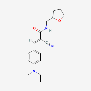 2-Cyano-3-(4-(diethylamino)phenyl)-N-(tetrahydro-2-furanylmethyl)acrylamide