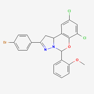 2-(4-Bromophenyl)-7,9-dichloro-5-(2-methoxyphenyl)-1,10B-dihydropyrazolo[1,5-C][1,3]benzoxazine