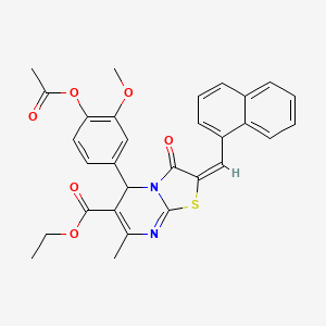 ethyl (2E)-5-[4-(acetyloxy)-3-methoxyphenyl]-7-methyl-2-(1-naphthylmethylene)-3-oxo-2,3-dihydro-5H-[1,3]thiazolo[3,2-a]pyrimidine-6-carboxylate