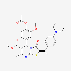 methyl (2E)-5-[4-(acetyloxy)-3-methoxyphenyl]-2-[4-(diethylamino)benzylidene]-7-methyl-3-oxo-2,3-dihydro-5H-[1,3]thiazolo[3,2-a]pyrimidine-6-carboxylate