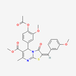 methyl (2E)-5-[4-(acetyloxy)-3-methoxyphenyl]-2-(3-methoxybenzylidene)-7-methyl-3-oxo-2,3-dihydro-5H-[1,3]thiazolo[3,2-a]pyrimidine-6-carboxylate