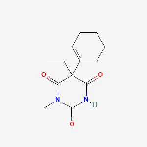 molecular formula C13H18N2O3 B1197105 2,4,6(1H,3H,5H)-Pyrimidinetrione, 5-(1-cyclohexen-1-yl)-5-ethyl-1-methyl- CAS No. 726-78-3