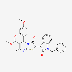 methyl (2Z)-2-(1-benzyl-2-oxo-1,2-dihydro-3H-indol-3-ylidene)-5-(4-methoxyphenyl)-7-methyl-3-oxo-2,3-dihydro-5H-[1,3]thiazolo[3,2-a]pyrimidine-6-carboxylate