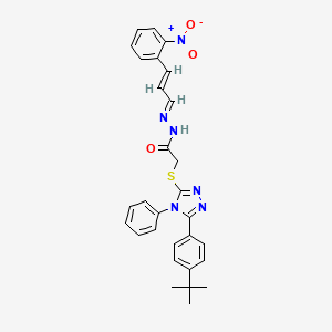 2-{[5-(4-tert-butylphenyl)-4-phenyl-4H-1,2,4-triazol-3-yl]sulfanyl}-N'-[(1E,2E)-3-(2-nitrophenyl)prop-2-en-1-ylidene]acetohydrazide