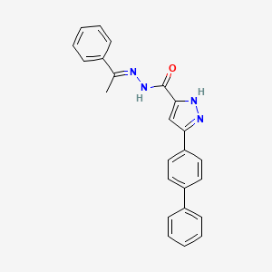 3-(biphenyl-4-yl)-N'-[(1E)-1-phenylethylidene]-1H-pyrazole-5-carbohydrazide