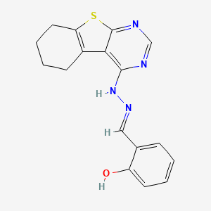 molecular formula C17H16N4OS B11971332 2-Hydroxybenzaldehyde 5,6,7,8-tetrahydro[1]benzothieno[2,3-D]pyrimidin-4-ylhydrazone 