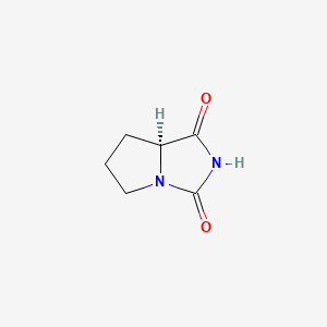 molecular formula C6H8N2O2 B1197139 1H-Pyrrolo(1,2-c)imidazole-1,3(2H)-dione, tetrahydro-, (S)- CAS No. 40856-87-9