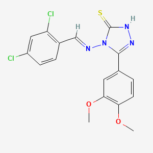 4-{[(E)-(2,4-dichlorophenyl)methylidene]amino}-5-(3,4-dimethoxyphenyl)-4H-1,2,4-triazole-3-thiol