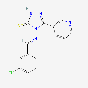 4-((3-Chlorobenzylidene)amino)-5-(3-pyridinyl)-4H-1,2,4-triazole-3-thiol