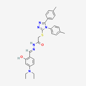 2-{[4,5-bis(4-methylphenyl)-4H-1,2,4-triazol-3-yl]sulfanyl}-N'-{(E)-[4-(diethylamino)-2-hydroxyphenyl]methylidene}acetohydrazide