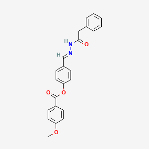 4-{(E)-[2-(phenylacetyl)hydrazinylidene]methyl}phenyl 4-methoxybenzoate